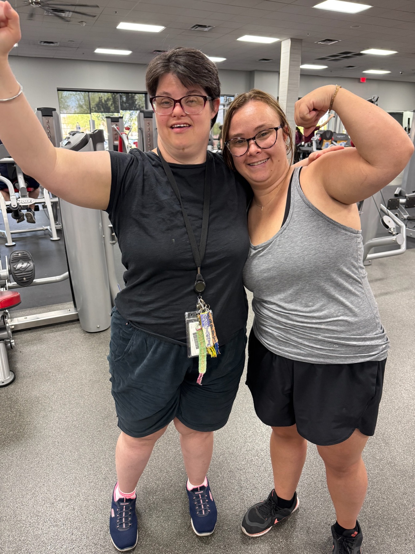 Residents working out in the Treasure House gym